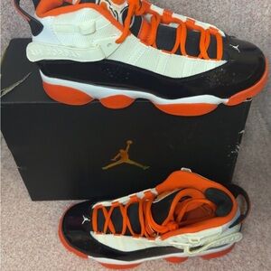 Jordan Kids Sneakers - Black, White, and Orange